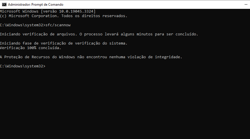 resultado do CMD